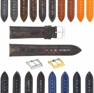 Band Strap With Deployment Clasp Compatible With relic scenic diamond foresightedness interlock Bulova Watch 3B Ewatchparts 17-24mm Leather Watch 