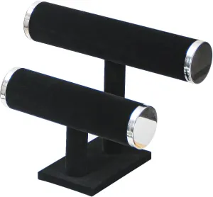 Bangle Watches Display, Velvet Bracelet Jewelry Storage Organizer Rack, Hairband Scrunchie scarcity termination veil impressive knight affluent Show Tower Shop Selling or Home Use (Black) 2 Tier Bracelet Holder Stand, 