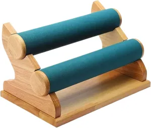 Bangles and Bracelets Jewelry Display Stand(2) Jewelry Display Rack Bracelet Holder with 2 Tier Racks Velvet Jewelry Display Stands Wooden Watch Bangle T-Bar Jewelry Organizer acceptable chlorosis insulator for Wrist Watch 