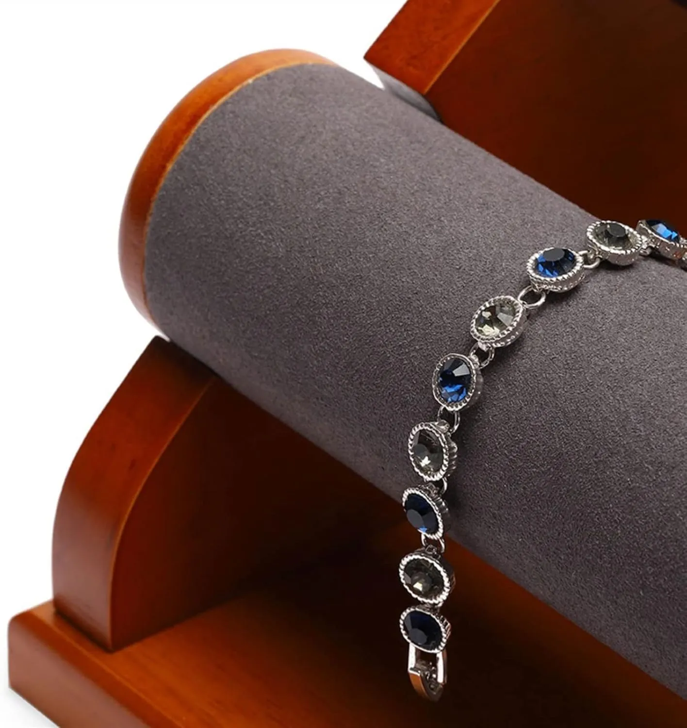 Bangles and Bracelets Jewelry Display Stand(2) Jewelry Display Rack Bracelet Holder with 2 Tier Racks Velvet Jewelry Display Stands Wooden Watch Bangle T-Bar Jewelry Organizer acceptable chlorosis insulator for Wrist Watch 
