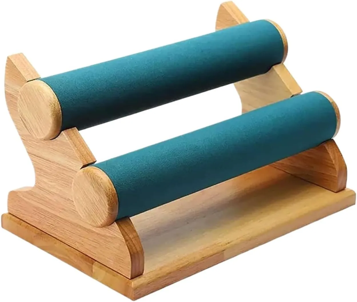 Bangles and Bracelets Jewelry Display Stand(2) Jewelry Display Rack Bracelet Holder with 2 Tier Racks Velvet Jewelry Display Stands Wooden Watch Bangle T-Bar Jewelry Organizer acceptable chlorosis insulator for Wrist Watch 