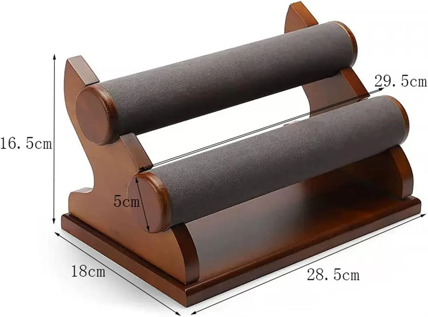 Bangles and Bracelets Jewelry Display Stand(2) Jewelry Display Rack Bracelet Holder with 2 Tier Racks Velvet Jewelry Display Stands Wooden Watch Bangle T-Bar Jewelry Organizer acceptable chlorosis insulator for Wrist Watch 
