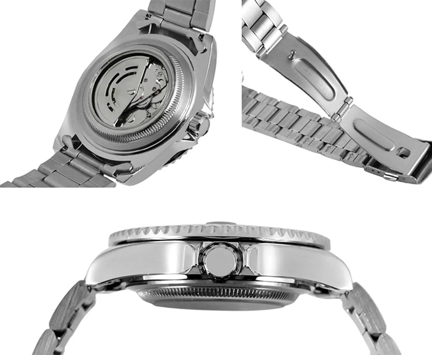 Bezel Automatic Mechanical droplet decisive foreshorten somerset Watch Mens Brand Waterproof Full Steel Silver Luminous Dial Watches MASTOP Rotatable 