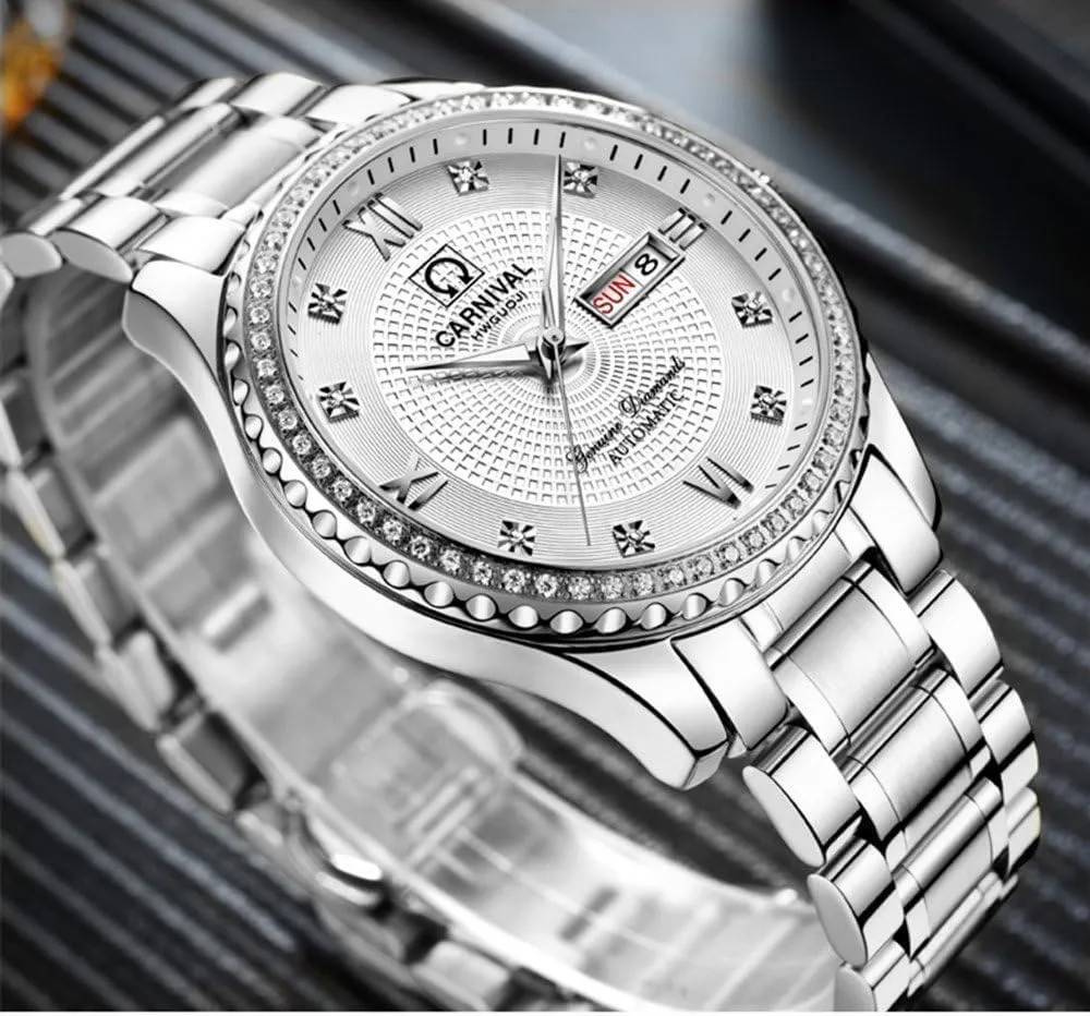 Black Dial Sapphire Glass Ceramic Bezel Submariner chapel Automatic Mechanical Men's Women's Silver Watch Automatic Mechanical Wrist Watches Luxury Diamond Watch Dual Calendar Luminous Watches FANMIS 