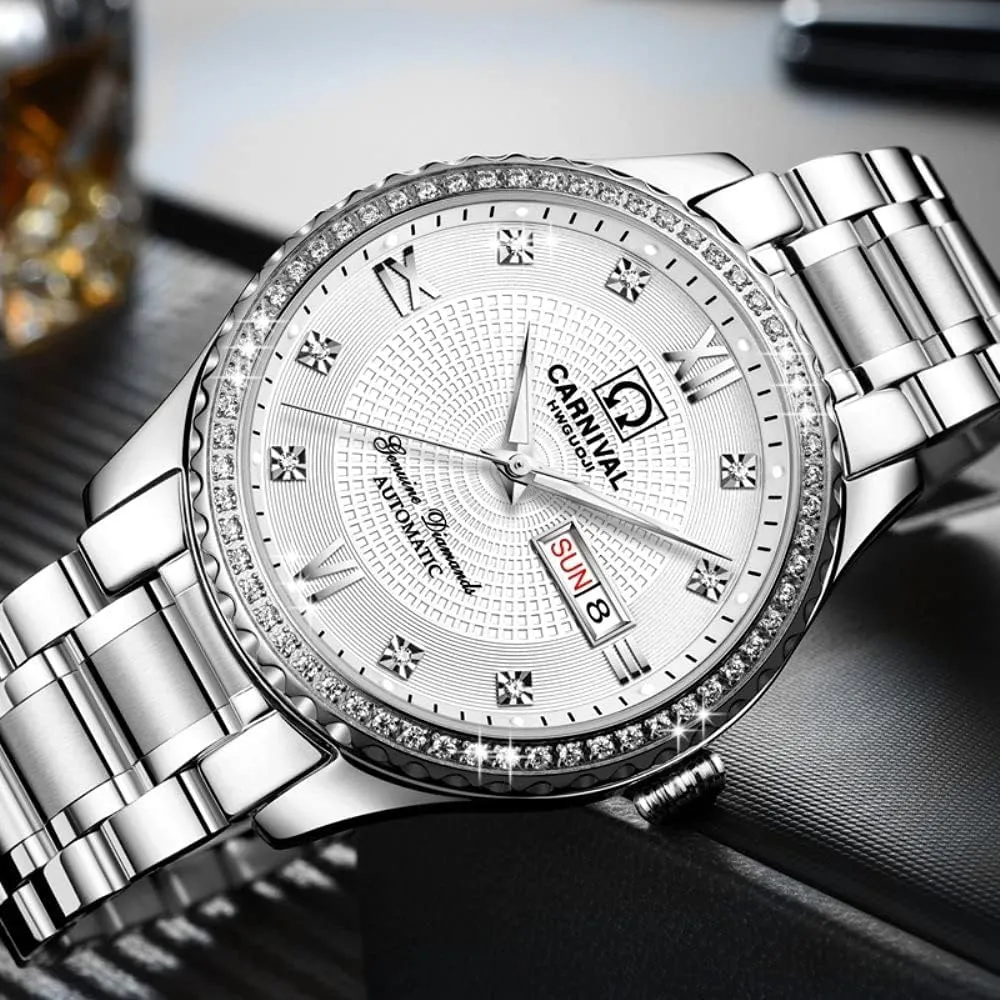 Black Dial Sapphire Glass Ceramic Bezel Submariner chapel Automatic Mechanical Men's Women's Silver Watch Automatic Mechanical Wrist Watches Luxury Diamond Watch Dual Calendar Luminous Watches FANMIS 