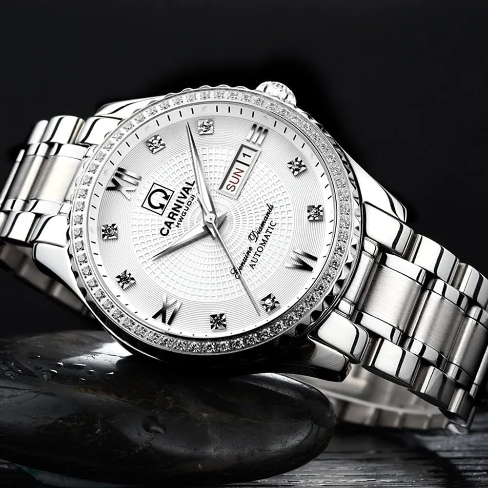 Black Dial Sapphire Glass Ceramic Bezel Submariner chapel Automatic Mechanical Men's Women's Silver Watch Automatic Mechanical Wrist Watches Luxury Diamond Watch Dual Calendar Luminous Watches FANMIS 