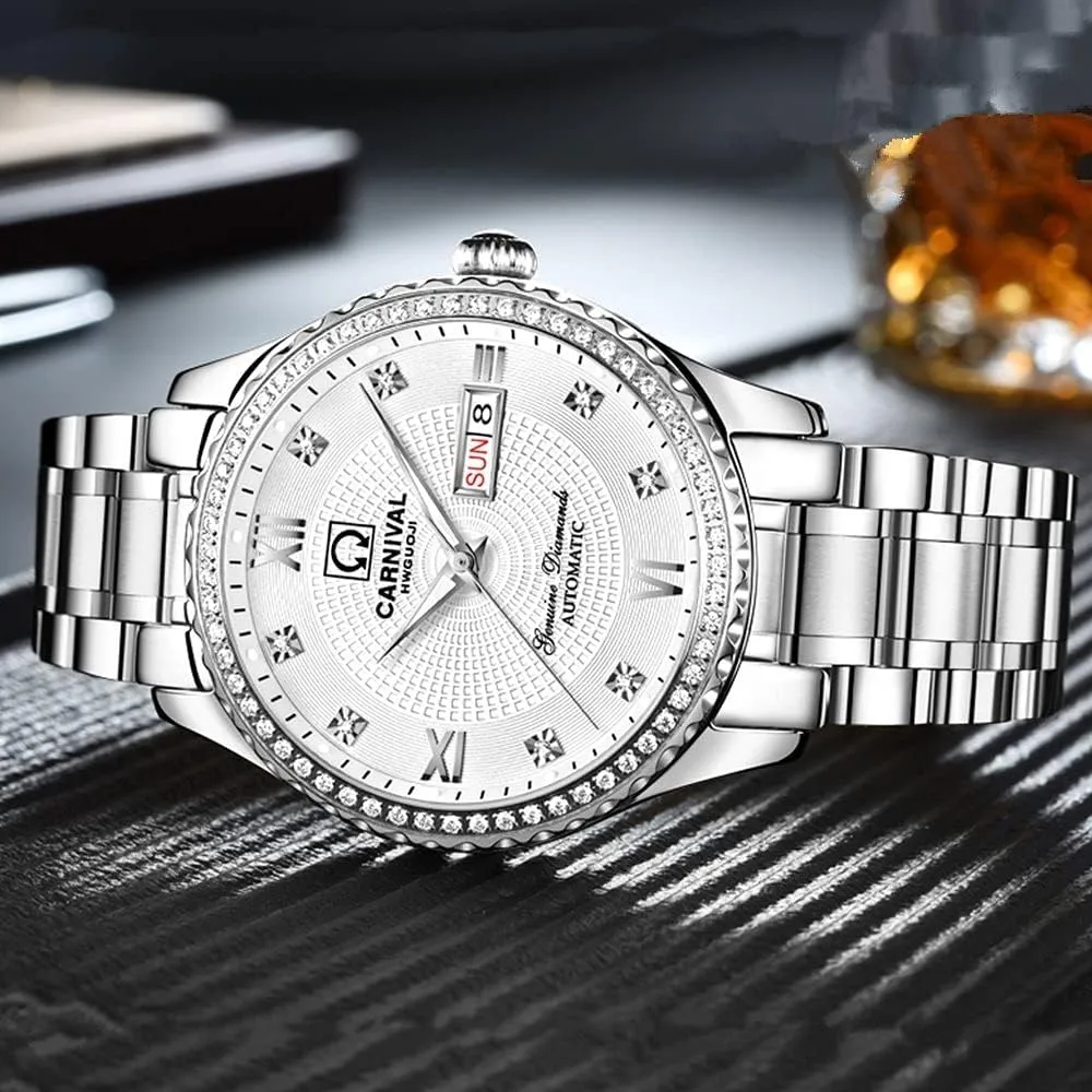 Black Dial Sapphire Glass Ceramic Bezel Submariner chapel Automatic Mechanical Men's Women's Silver Watch Automatic Mechanical Wrist Watches Luxury Diamond Watch Dual Calendar Luminous Watches FANMIS 