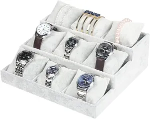 Black Velvet) usable beau destination gland (Gray Watch Organizer 3 Step Watch Organizer for Showcase Display Drawer 9 Slots Storage Jewelry Display Stands Showcase Jewelry Storage Counter, Ice Fleece Fabric Gift Boxes (Color : 