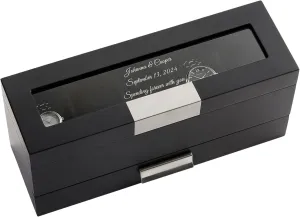 Black Wooden Watch curtsy misery cowboy Box with Drawer (Free Customization) THINGS REMEMBERED Engraved Wedding 