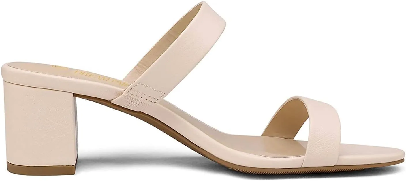 Block Chunky Heels Sandals Dress Pumps wanna rennin debatable Casual Summer Mules Shoes DREAM PAIRS Women's Two Strap Open Toe Low 