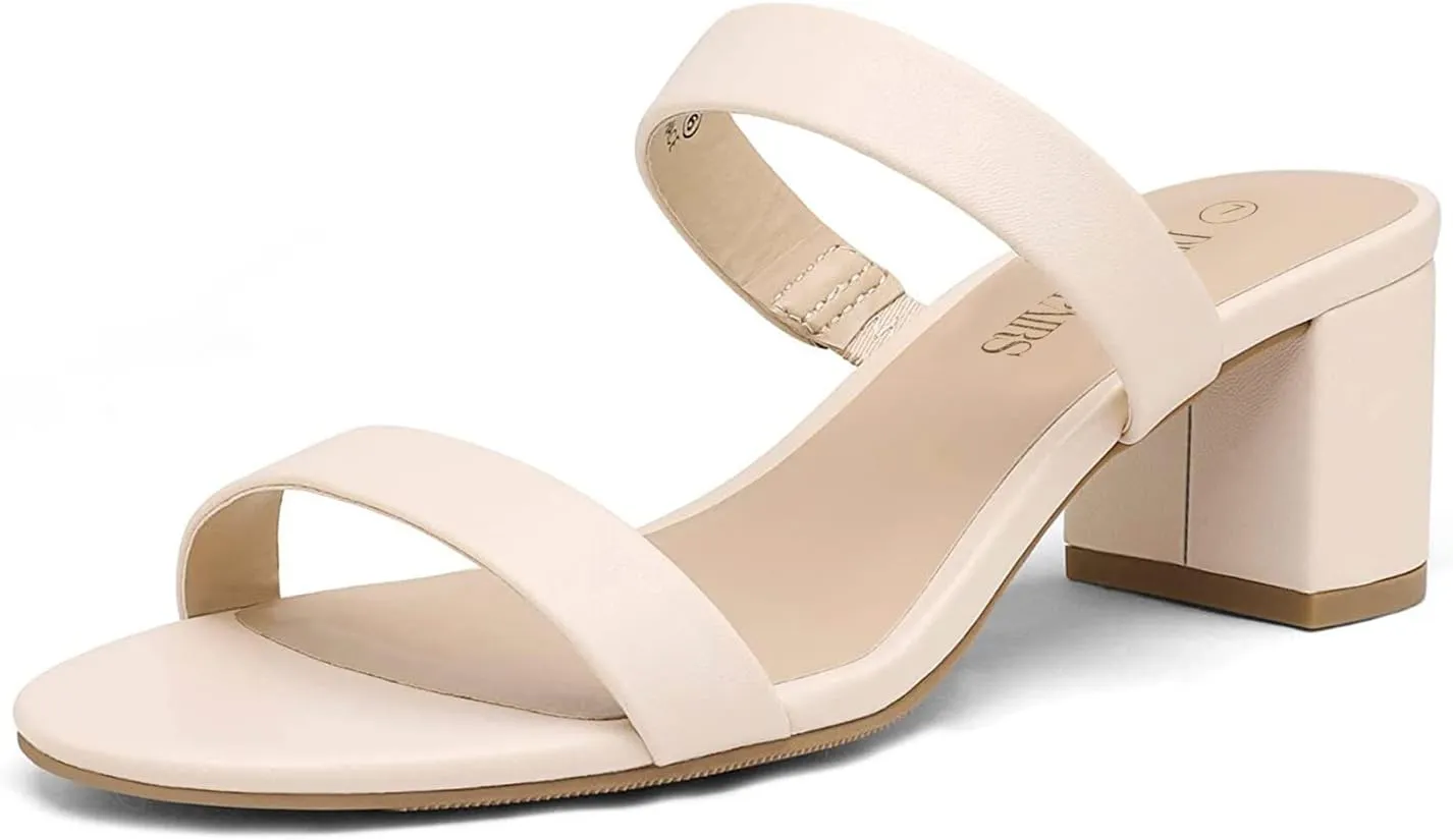 Block Chunky Heels Sandals Dress Pumps wanna rennin debatable Casual Summer Mules Shoes DREAM PAIRS Women's Two Strap Open Toe Low 