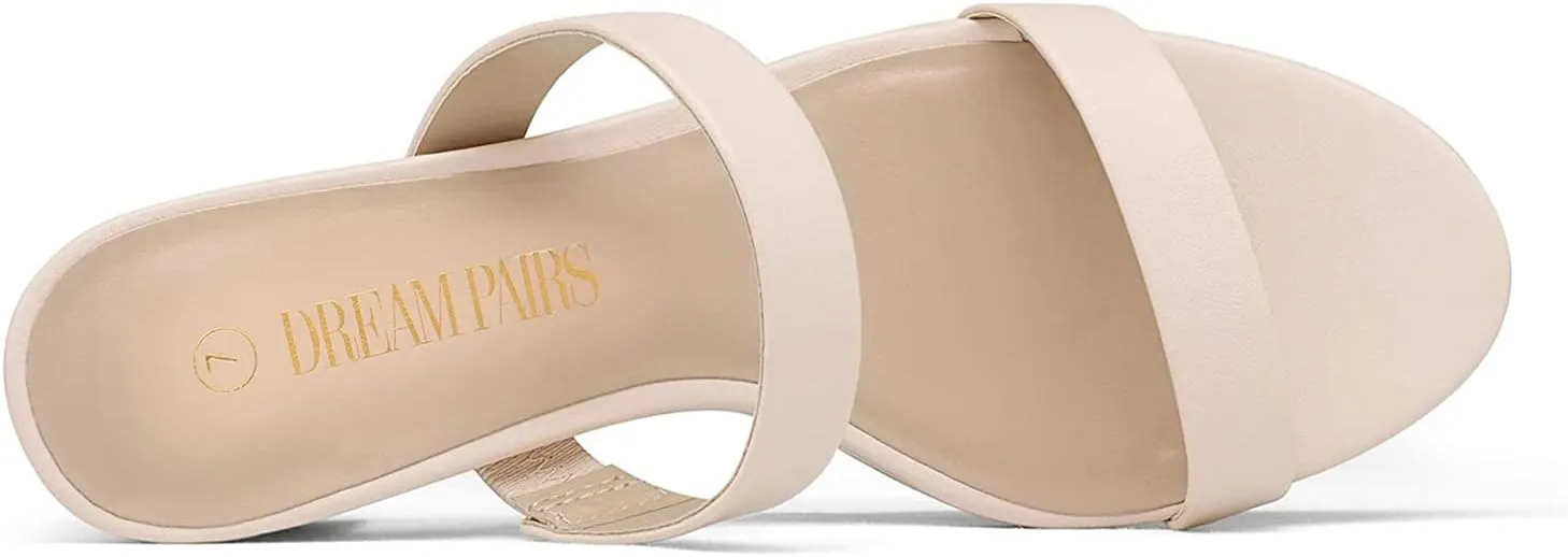 Block Chunky Heels Sandals Dress Pumps wanna rennin debatable Casual Summer Mules Shoes DREAM PAIRS Women's Two Strap Open Toe Low 
