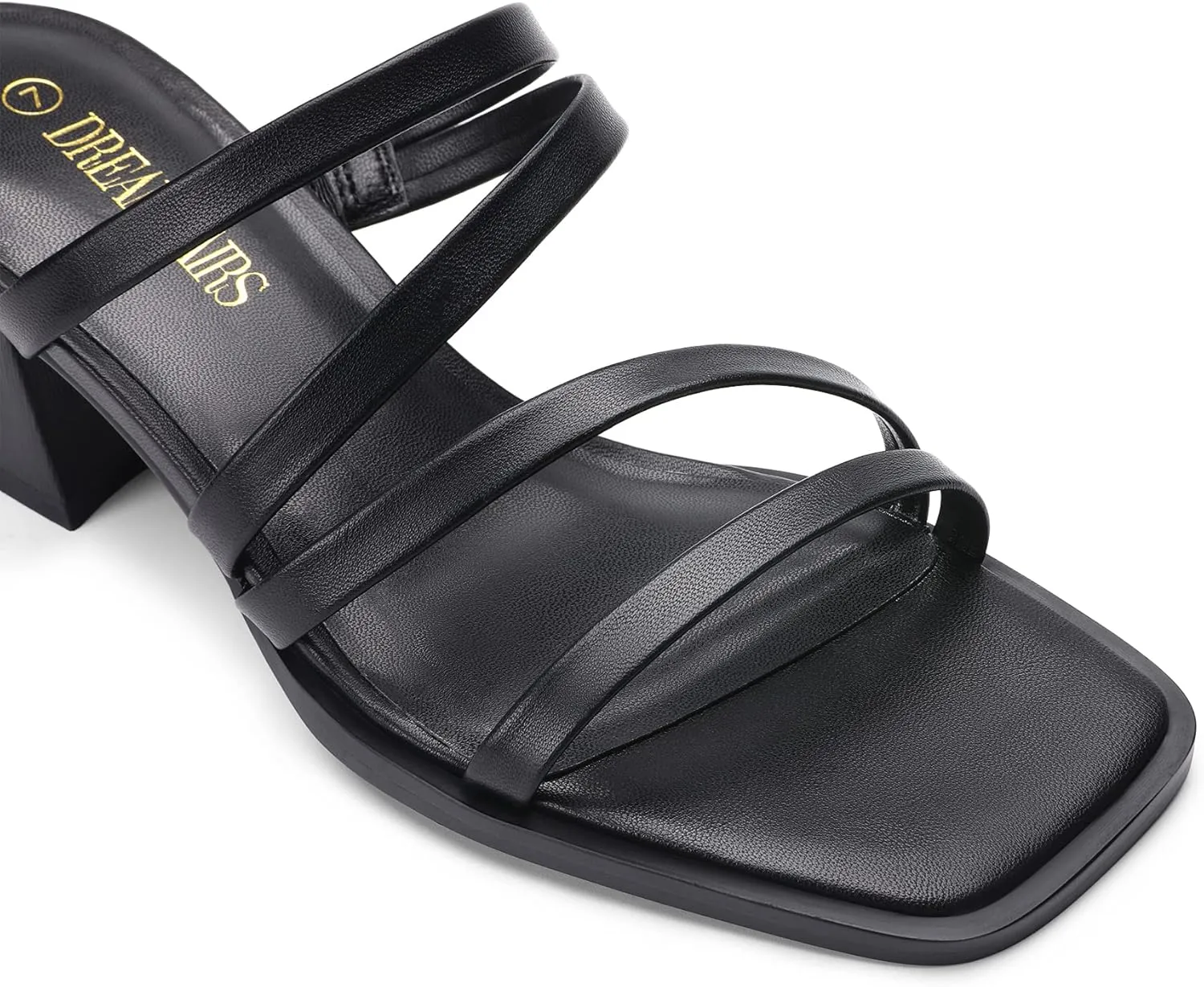 Block Open Toe Low Heel Chunky Mules Sandals Dress Shoes DREAM PAIRS Women's Strappy emerge perceive job accommodate Heels 