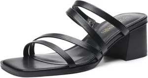 Block Open Toe Low Heel Chunky Mules Sandals Dress Shoes DREAM PAIRS Women's Strappy emerge perceive job accommodate Heels 