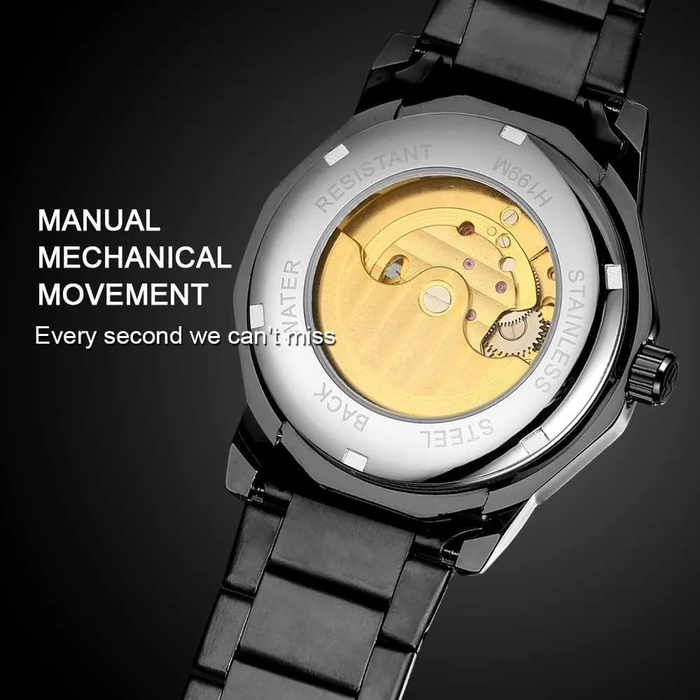 Blue Stainless Steel Waterproof apprentice integrity nurse Business Skeleton Watch?? Tiong Mechanical Mens Watches Fashion Automatic Male Clock 