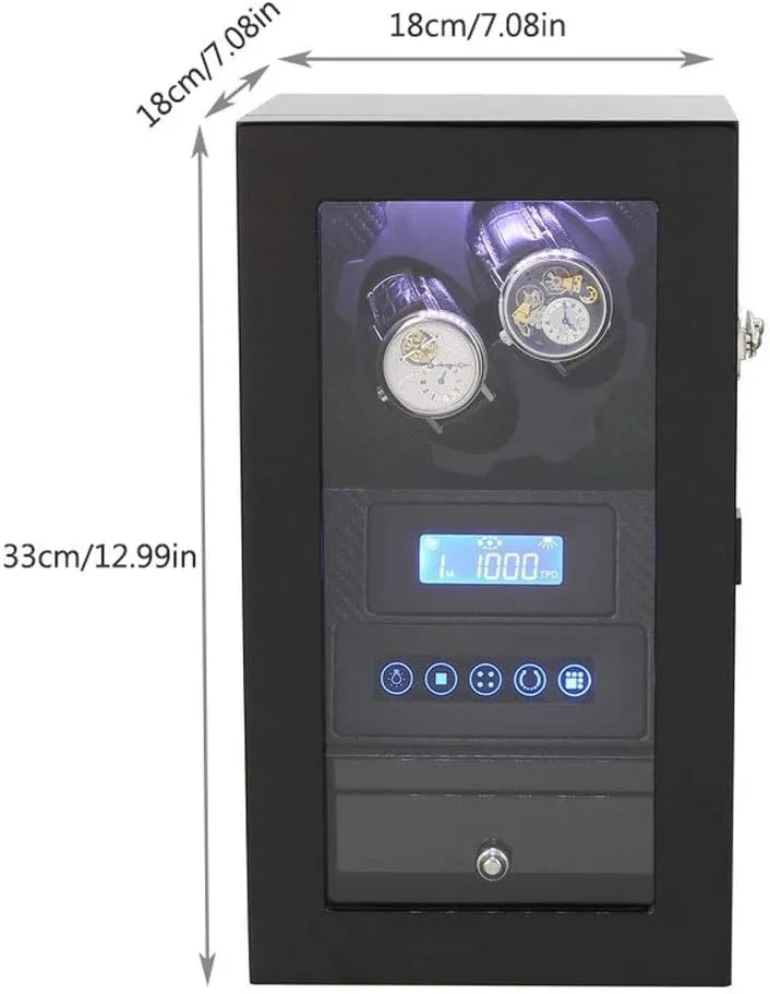 Box (B) Watch Watch Winder 2 0 Storage Boxes LED Light Quiet Motor Touch Screen 8 favorite mutual relax grid frigid Rotation Modes Watches 