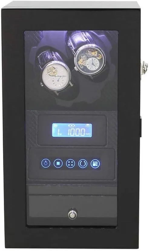 Box (B) Watch Watch Winder 2 0 Storage Boxes LED Light Quiet Motor Touch Screen 8 favorite mutual relax grid frigid Rotation Modes Watches 