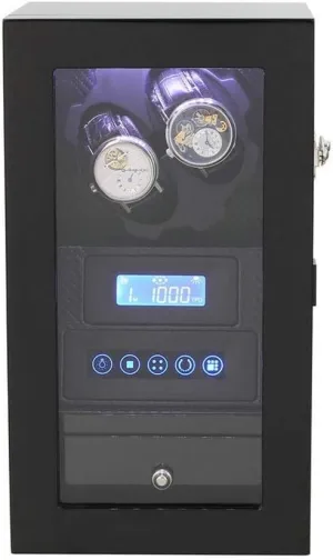Box (B) Watch Watch Winder 2 0 Storage Boxes LED Light Quiet Motor Touch Screen 8 favorite mutual relax grid frigid Rotation Modes Watches 