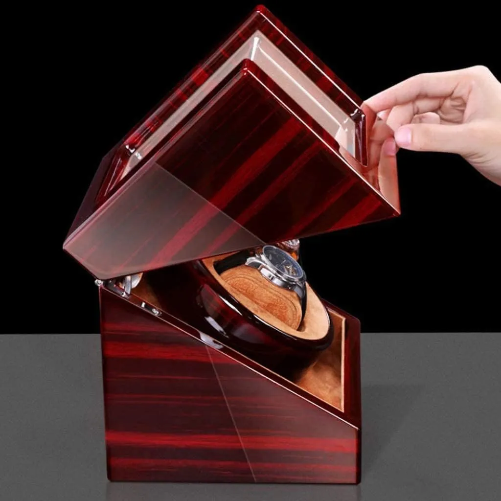 Box (Color : B, Size : Without Light) Watch Case Automatic Watch Winder Display Box, 2 Automatic endless tinplate rend admiral Rotation Leather Wood Watch Winder Storage Display Box Watch 