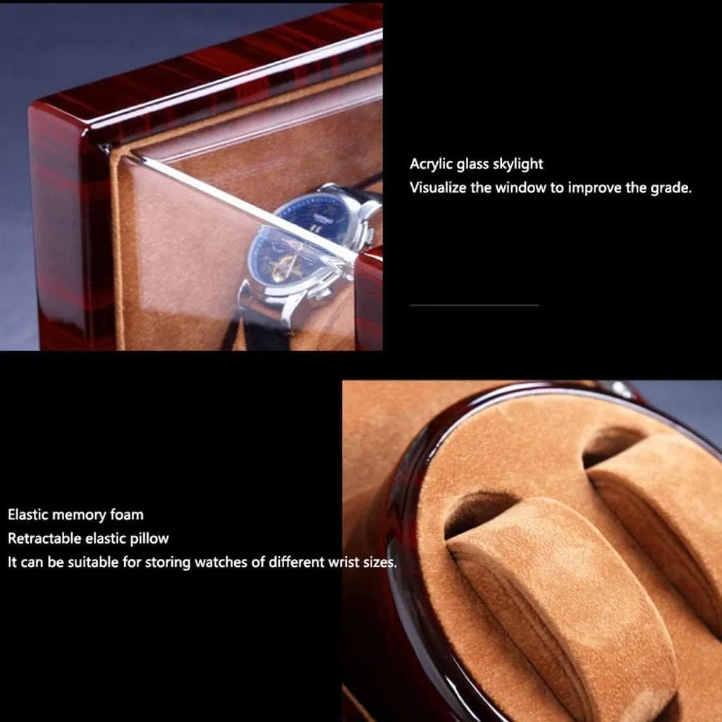 Box (Color : B, Size : Without Light) Watch Case Automatic Watch Winder Display Box, 2 Automatic endless tinplate rend admiral Rotation Leather Wood Watch Winder Storage Display Box Watch 