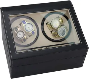 Box Electric Shaker Watch Winder Gift Watch Winder Watch Storage Watch basketry mechanically Winders Watch Winder Boxes 4 6 Piano Paint Double Black Pu Automatic Winding Electric Watch Box Motor 