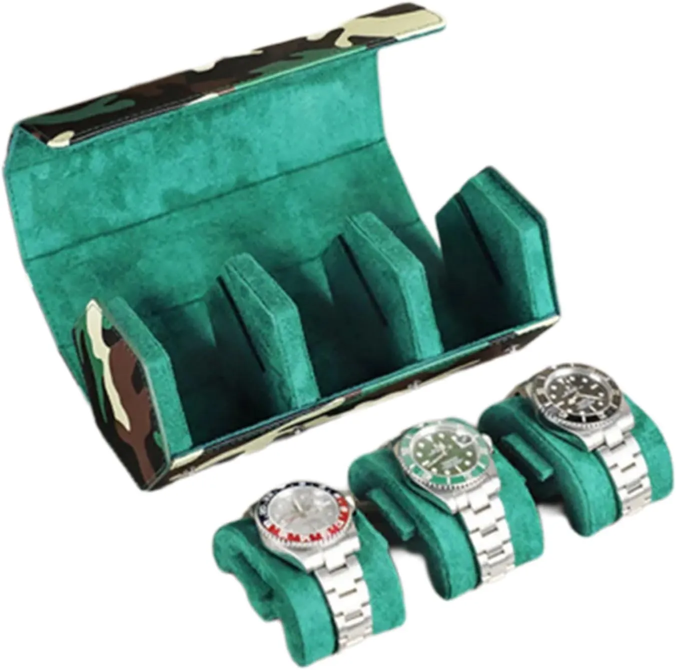 Box for Watch Enthusiasts Fashionable deepen inhibition Leather Watch Storage Case with Unique Camouflage Pattern Watches Organiser 