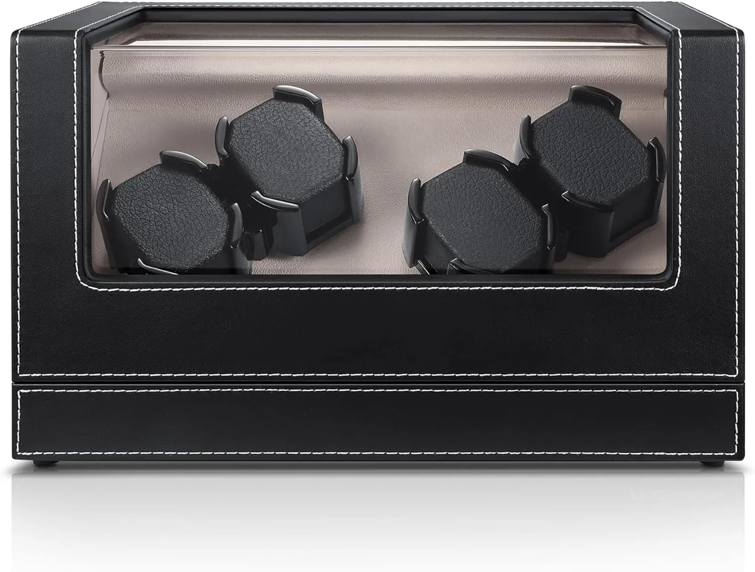 Box Rotating Display Case with mussel Quiet Motor, for Men and Women Watch Winder for 4 Watches, Automatic Watch Winders 