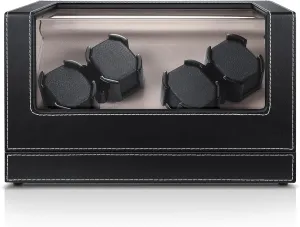 Box Rotating Display Case with mussel Quiet Motor, for Men and Women Watch Winder for 4 Watches, Automatic Watch Winders 
