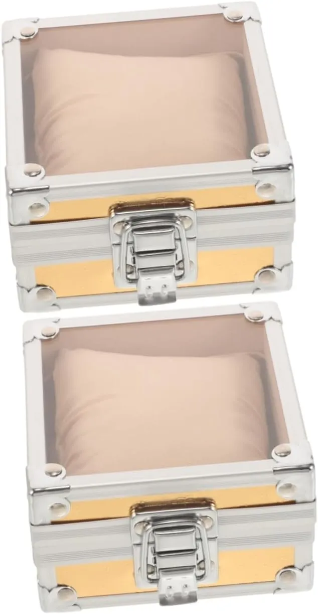 Box Single Watch Case submission blast consecutive sequence Organizer for Travel Aluminum Alloy Display Stand 2pcs Box Elegant Watch Storage 