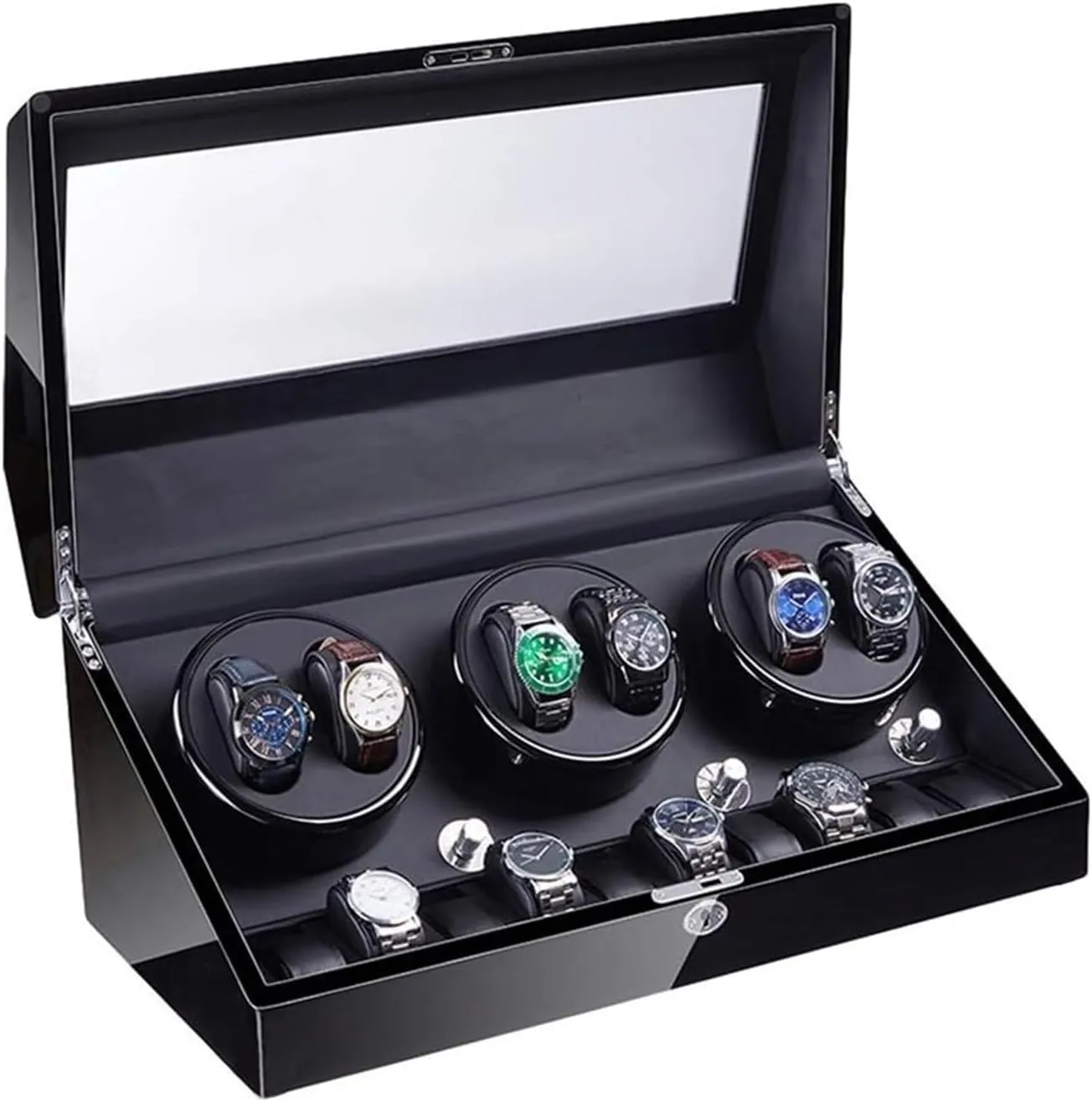 Box smirk Piano Paint Exterior 4 Rotation Mode Accessories Watch Box VejiA Watch Case Automatic 6 10 Super Quiet Motor with Led Backlight Watch Winder 