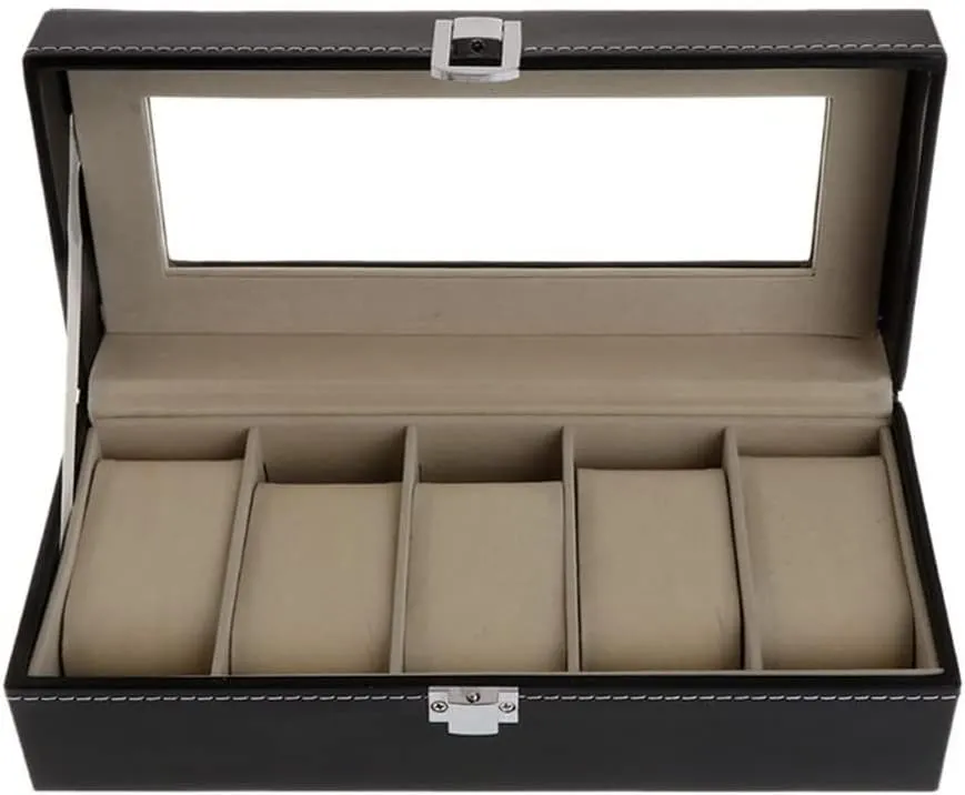 Box Storage Case Gift Package Jewelry Display Boxes 5 Grids Faux Leather Soft exterior lithograph Protection Organizer Watches Watch 