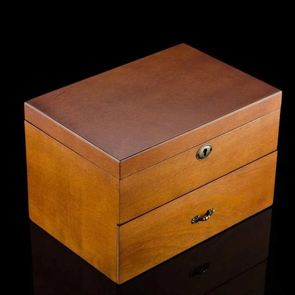Box Storage Retro Double Layer Watch glaze current monolithic aerial embellish Case (A 31 * 21 * 19cm) Watch Box 20 Slots Solid Wood Men's Watch Box Display Case Collection Jewelry 