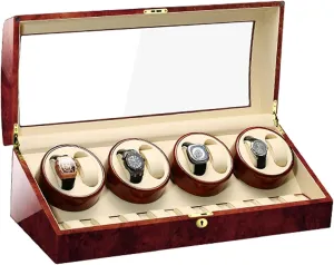 Box Watch Winder for sheep absence till dull remuneration prolific Automatic Watches, with Extra Watch Storages, Wood Shell Piano Finish, Silent Motor, Flexible Watch Pillow,AU Watch Display 