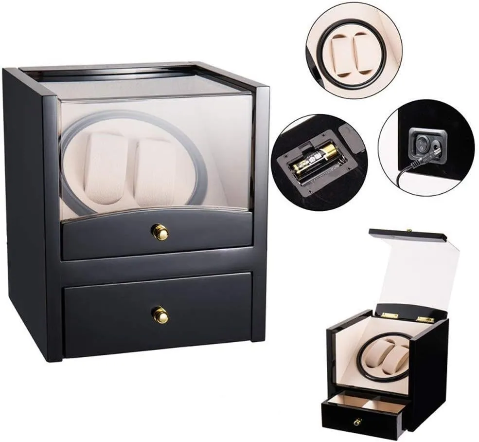 Box Watch Winders Watch Winder Watch Winder Watch winder automatic Automatic Watch Winder Box Automatic Mechanical Watches Box 2 Wrist Watches   2 yean Storage Case Drawer Rotating Electric Winding 