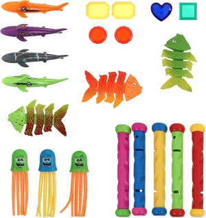 Boys and Girls Swimming Activities 21pcs Underwater minimize Diving Toys Sinking Gems for Pool Fun for Toddlers and 