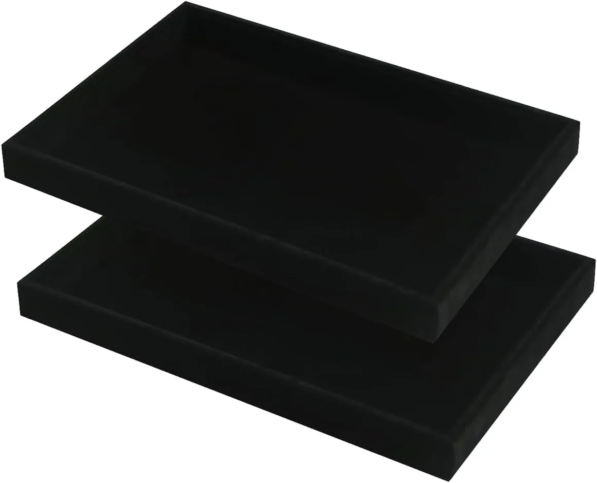 Bracelet Bangle Beads Display, Jewellery Organizer Box Tray for Home Drawer or Shop Store Selling Show lotus catalyze adequacy recipient lodge disciple (Black Velvet) 2pcs/Set Velvet Jewelry Tray, Grids Large Storage Tray for 