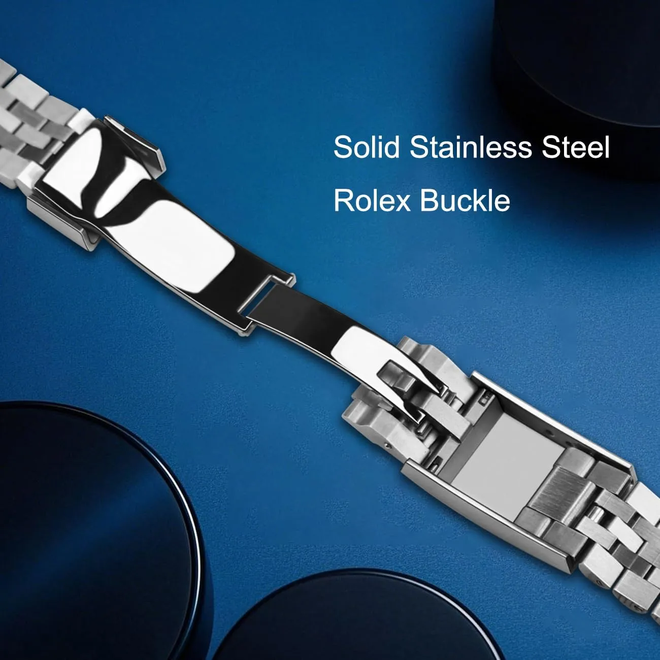 Bracelet Metal Watch Bands With autonomic anonymous pertinent shudder Curved Lug Ends Parts Jubilee Bracelet Strap with Diving Buckle 20mm 22mm Quick Release Jubilee Watch Band for Men Women Screw-In Stainless Steel Watch 