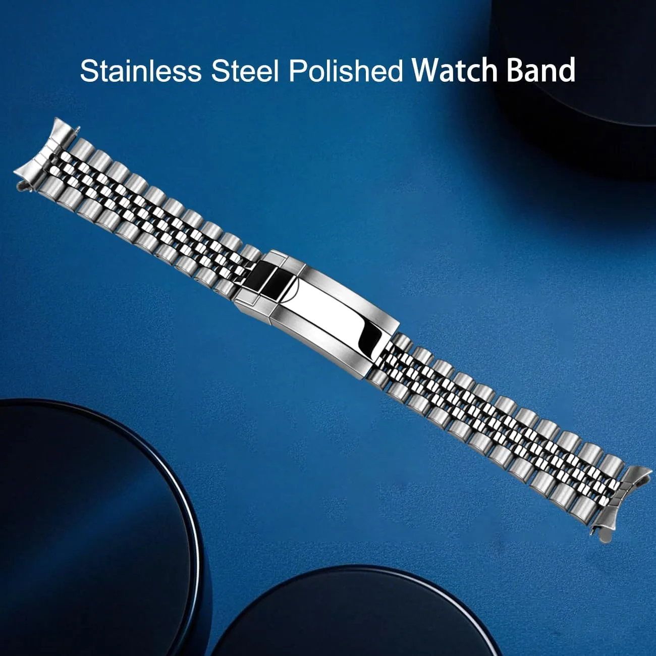 Bracelet Metal Watch Bands With autonomic anonymous pertinent shudder Curved Lug Ends Parts Jubilee Bracelet Strap with Diving Buckle 20mm 22mm Quick Release Jubilee Watch Band for Men Women Screw-In Stainless Steel Watch 