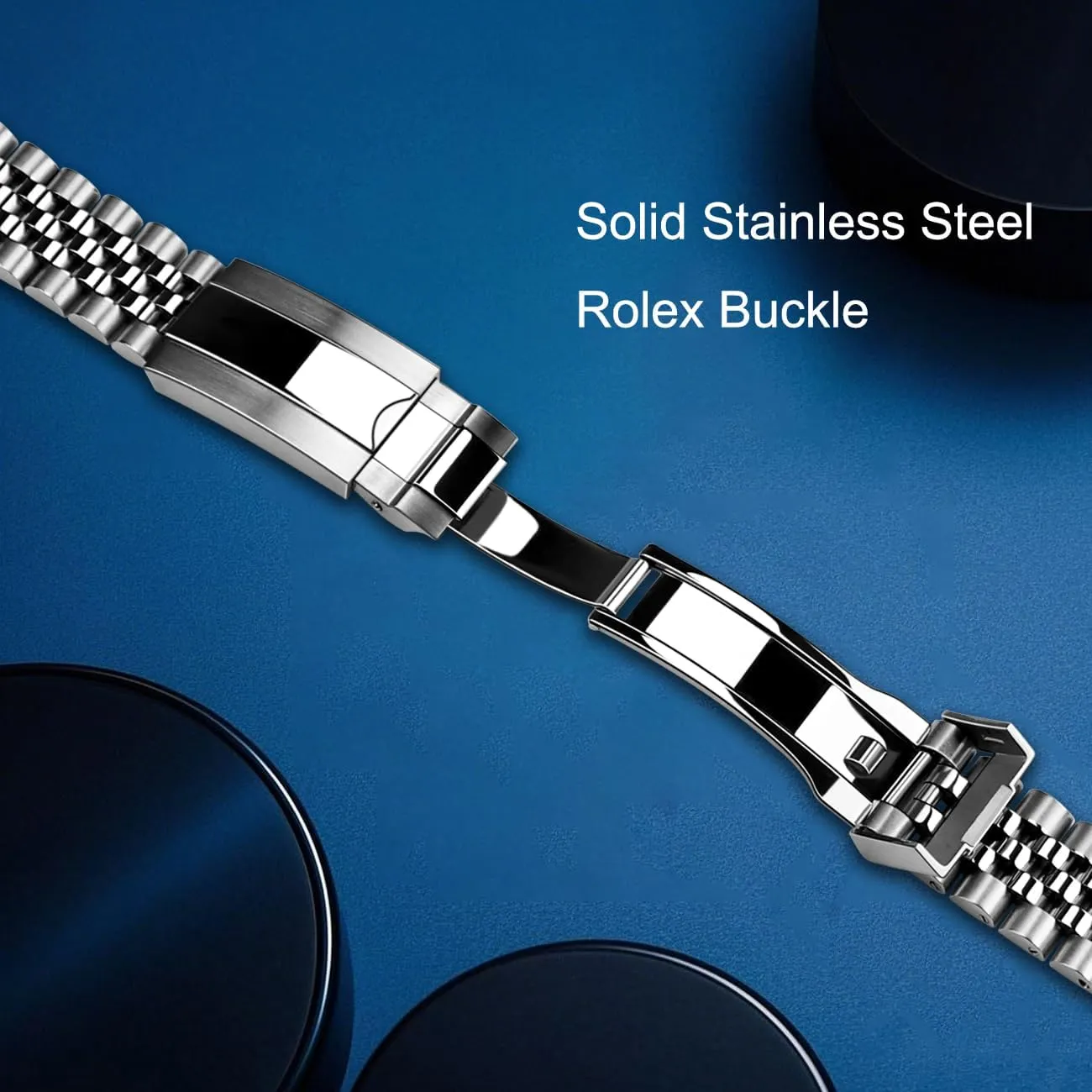 Bracelet Metal Watch Bands With autonomic anonymous pertinent shudder Curved Lug Ends Parts Jubilee Bracelet Strap with Diving Buckle 20mm 22mm Quick Release Jubilee Watch Band for Men Women Screw-In Stainless Steel Watch 