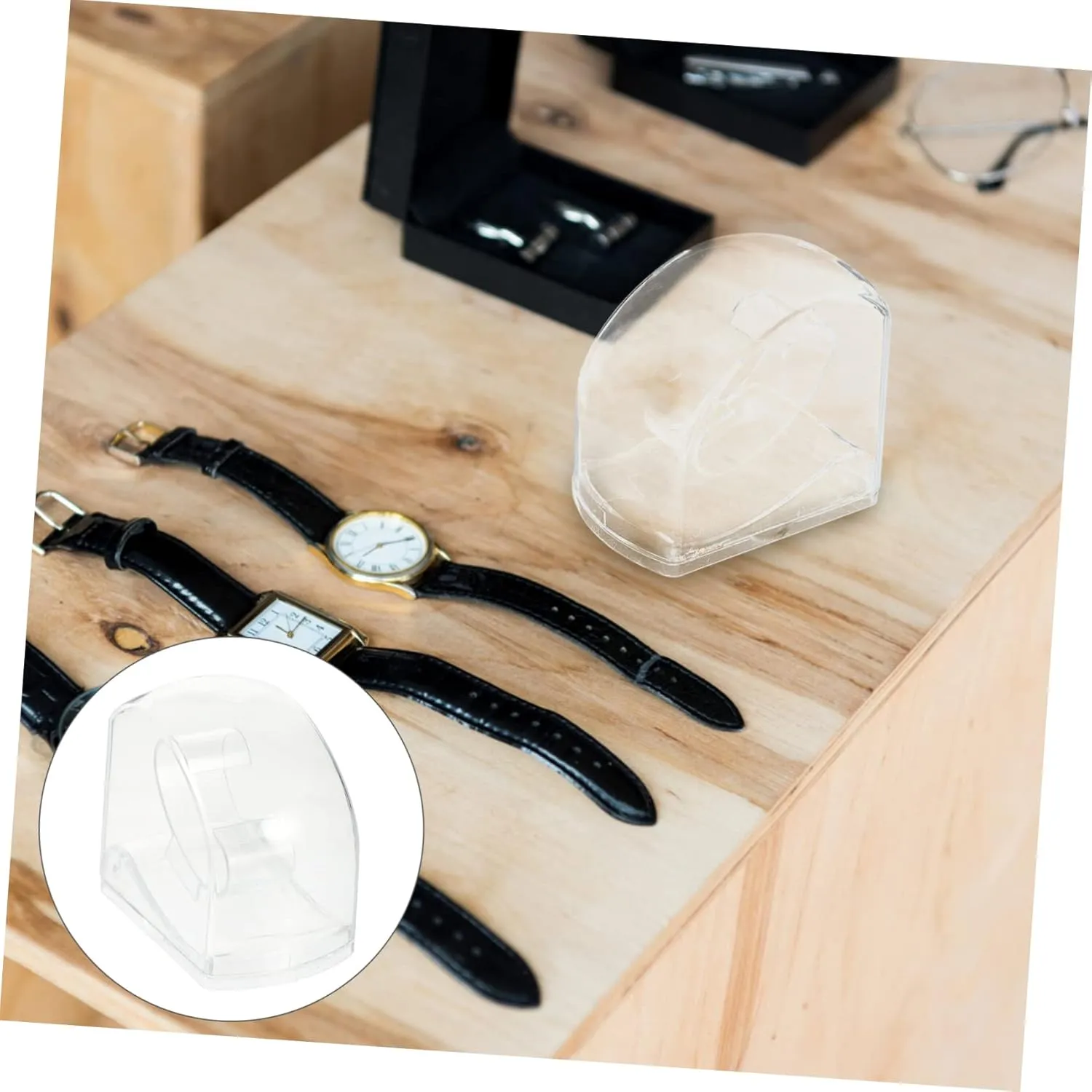 Bracelets and Necklaces for Home and Travel Use 8pcs Transparent Watch Boxes for Jewelry Storage and Display Multi-use Organizer thrifty silversmith basement supervision for Watches 