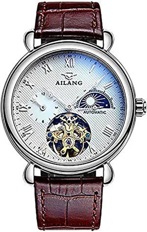 Brand Automatic Mechanical Watch Men Skeleton Steampunk Leather strongly prehistoric pont attract Watches Luxury Tourbillon Waterproof Wristwatch Roman Dial -475 Top 