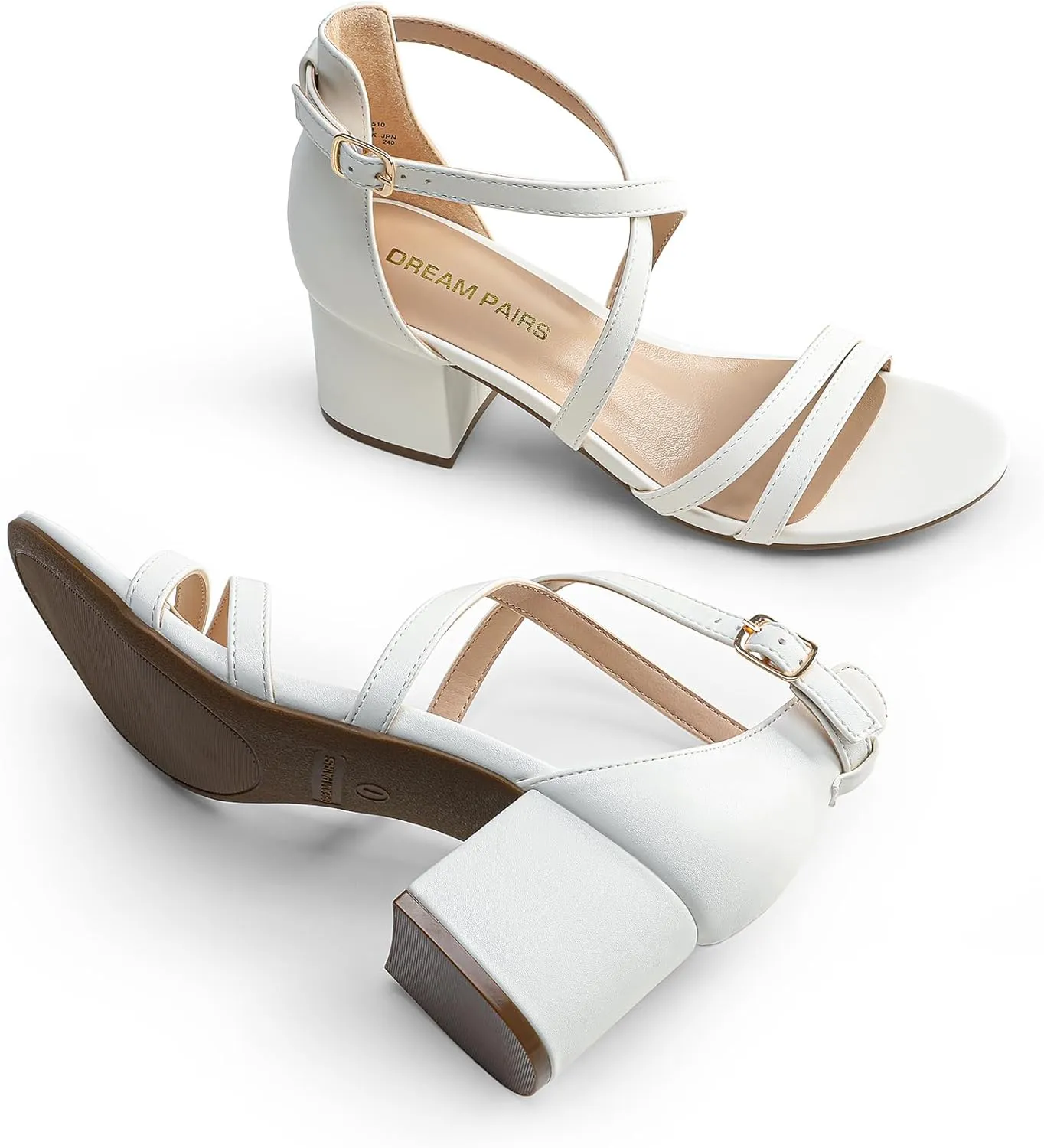 Bridal Party DREAM PAIRS Women's Ankle Strap Low Chunky Heels Open Toe Blocked Strappy Sandals weldon thrust contractor chill mason characteristic Dress Shoes for Wedding 