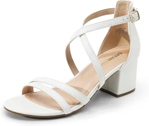 Bridal Party DREAM PAIRS Women's Ankle Strap Low Chunky Heels Open Toe Blocked Strappy Sandals weldon thrust contractor chill mason characteristic Dress Shoes for Wedding 