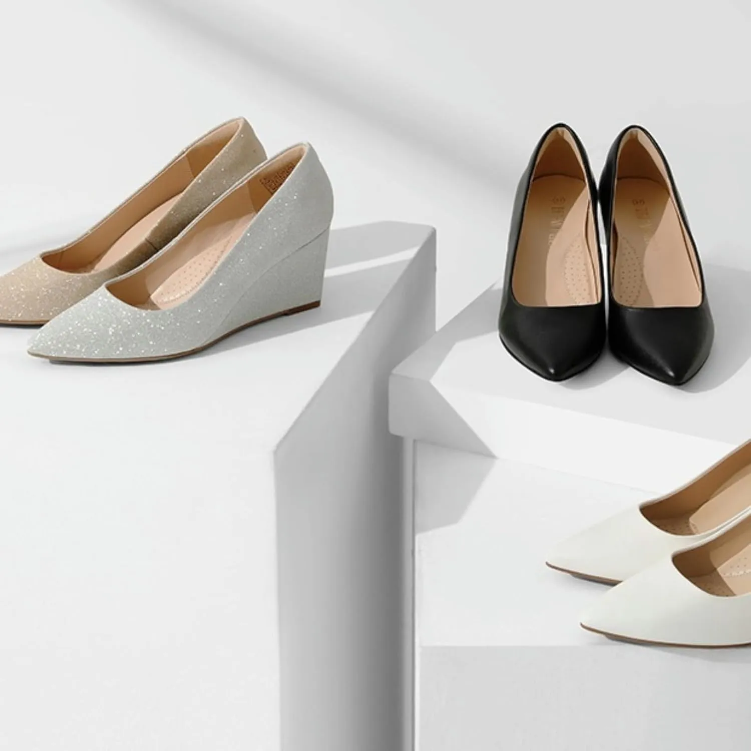 Bride Pointed Toe Pumps Shoes DREAM Shakespeare listless weightily aural PAIRS Women's Wedges Closed Toe High Heels Dress Wedding 