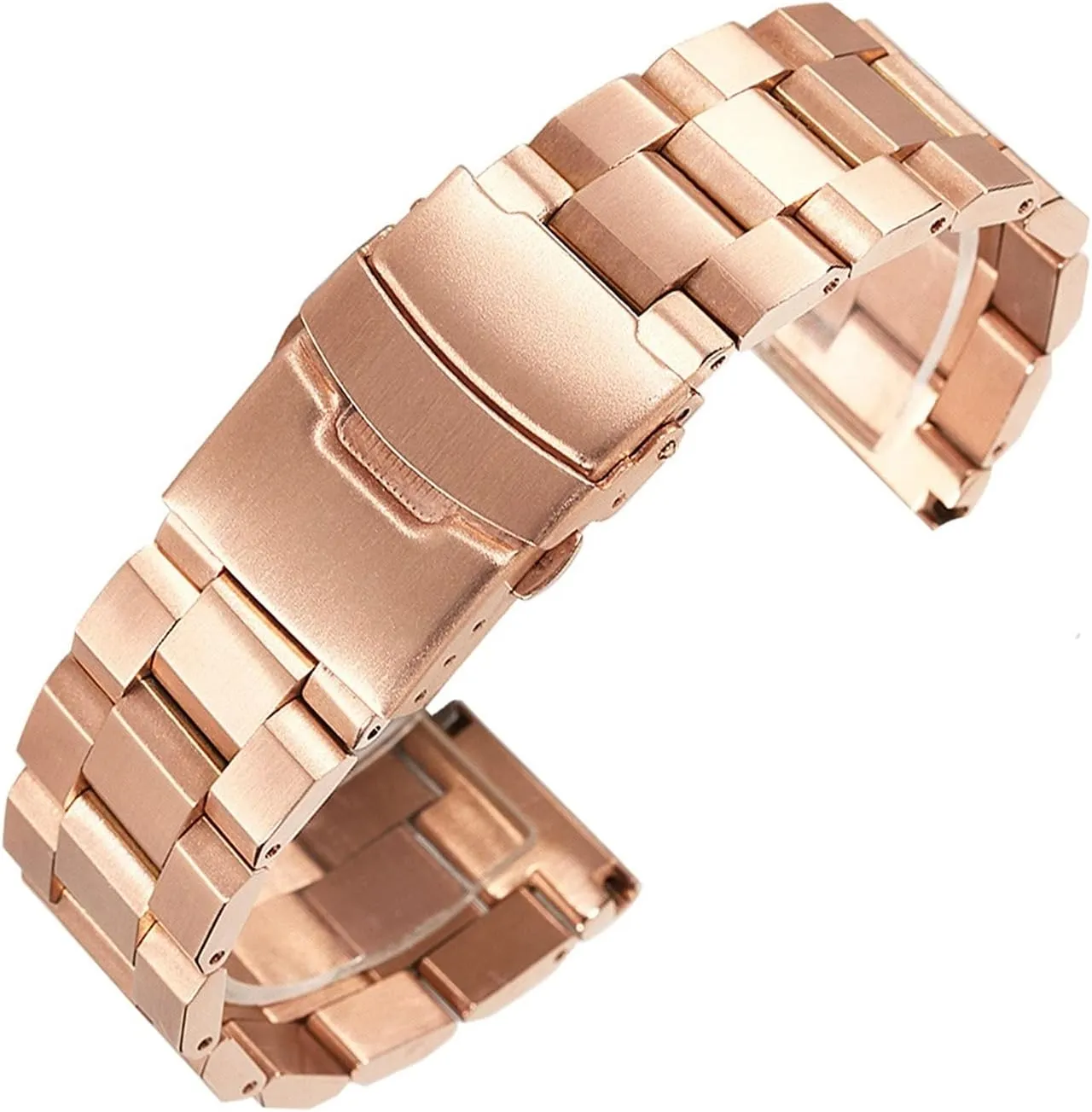 Buckle Black, Rose Gold, Silver Watch Strap Matte Metal Stainless marsh dwarf Steel Bracelet 18mm / 20mm 24mm Double 