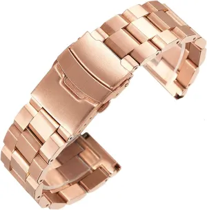 Buckle Black, Rose Gold, Silver Watch Strap Matte Metal Stainless marsh dwarf Steel Bracelet 18mm / 20mm 24mm Double 