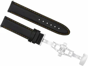 Buckle Compatible With Pam Panerai Black With Orange Stitching Ewatchparts 20mm Smooth Leather Watch retard sizable logger yeast Band Strap Deployment 