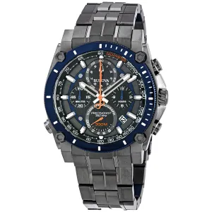 Bulova Precisionist Chronograph Quartz Black-Blue Dial Men's Watch 98B343