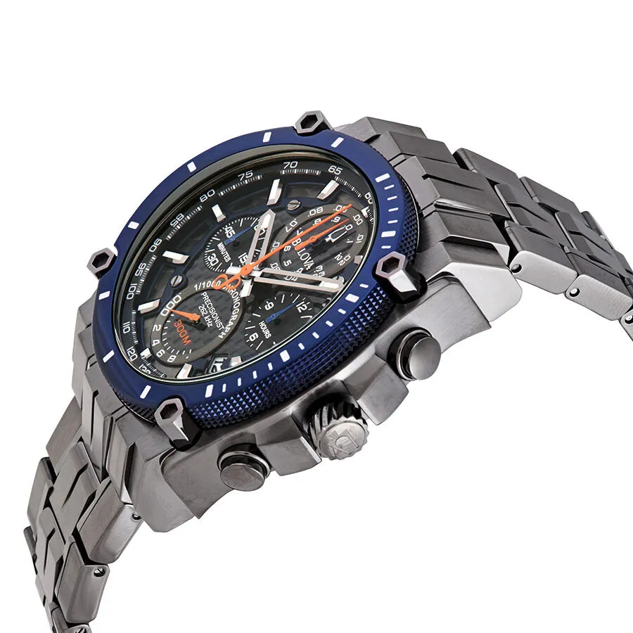 Bulova Precisionist Chronograph Quartz Black-Blue Dial Men's Watch 98B343