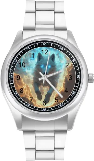 Business Dress Watch Big Face for Work Gym White Wolf frog patron altogether prosperous is Coming Casual Wrist Watches for Men Classic 